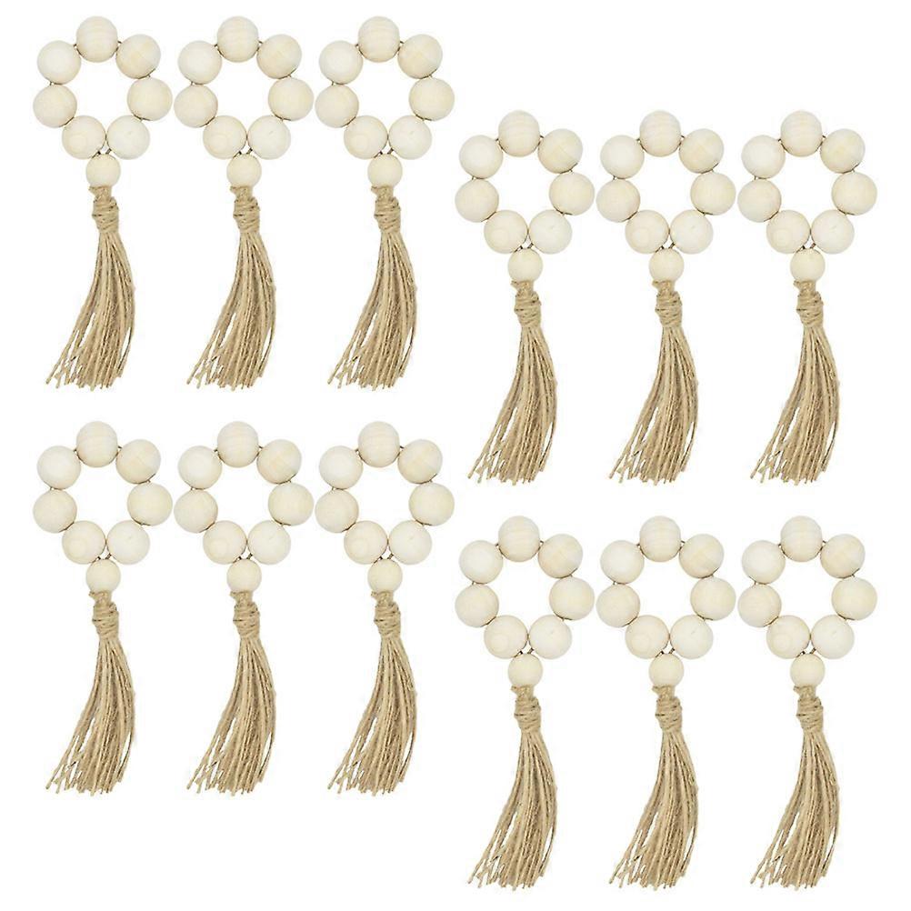 12Pcs Rustic Decorative Napkin Buckles For Family Gatherings Table Elegance In Beige Color
