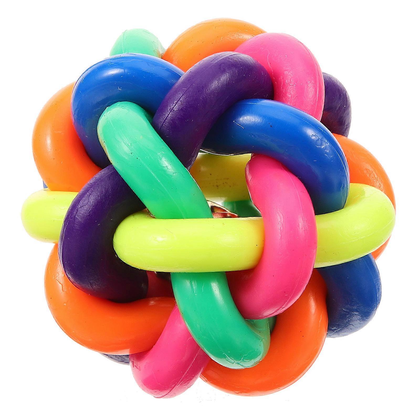 Round Rubber Dog Toy With Bell For Indoor Play And Training 7.5 X 7.5 X 7.5 Cm Teeth Cleaning 1Pack