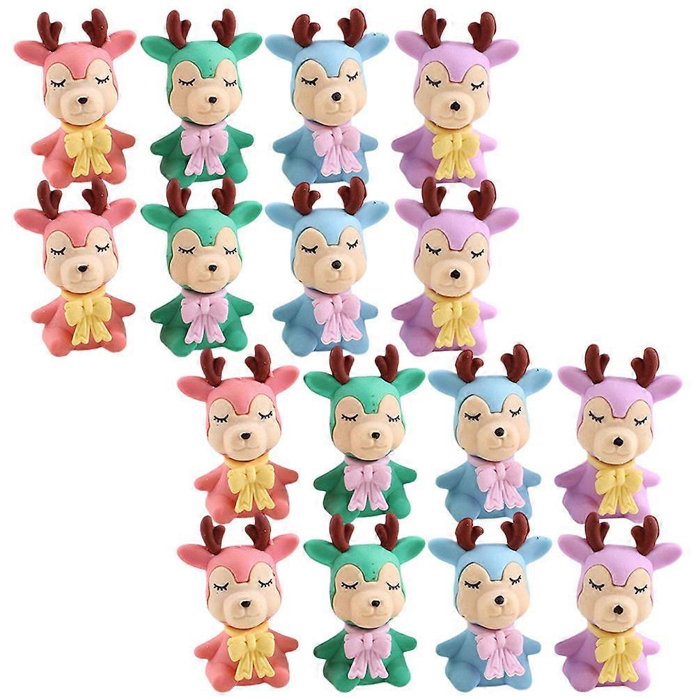 24pcs Assorted Color Cartoon Mini Rubber Erasers for Kids Durable and Safe Classroom Use