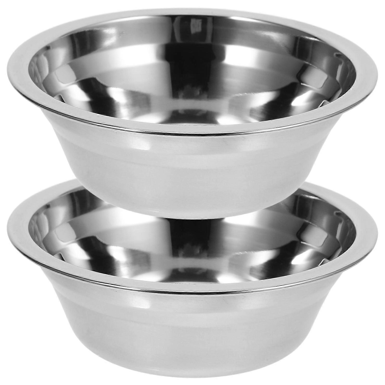 304 Stainless Steel Mixing Bowls For Home Users Baking Kitchen 14.00X14.00X4.00CM Deep Cleaning 2Pcs