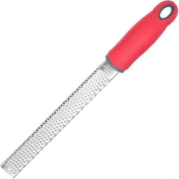 Lemon Zester & Grater for Cheese, Ginger, Garlic, Nutmeg with Length of 32.3 cm (Red)
