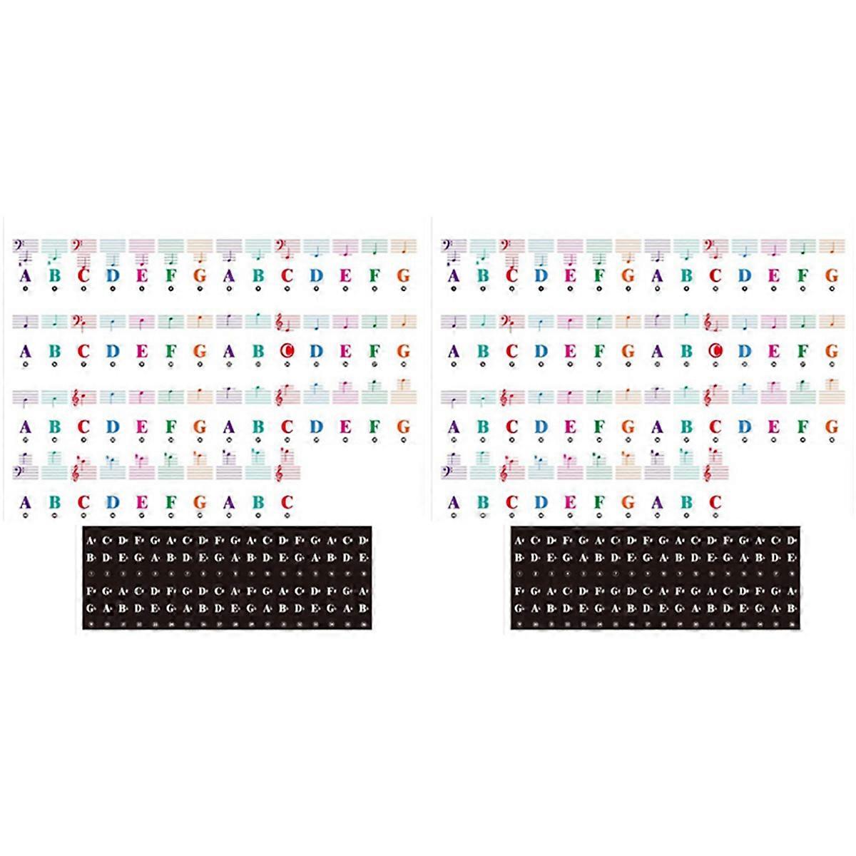 2X Color Piano Keyboard Stickers for 88/61/54/49/37 Key Multi-Color,Removable Letter Piano Stickers
