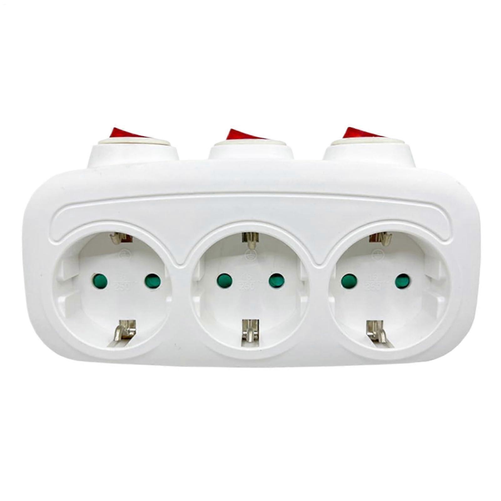 Adapter for European sockets Wall socket strip – Multisocket with 3 outlets