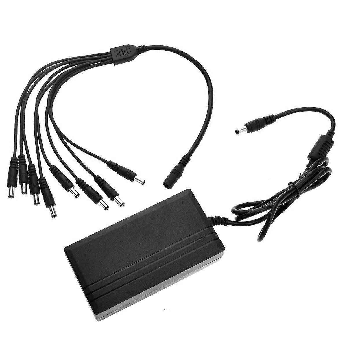 12V 5A Power Supply Adapter with Splitter Cable for LED Strip and CCTV Durable Plastic