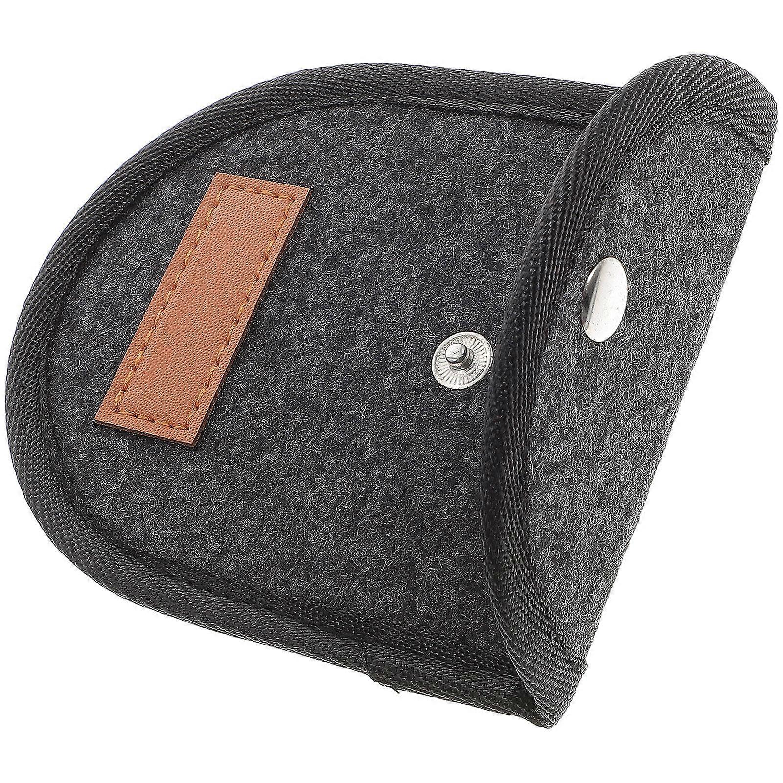 Portable Guitar Pick Holder Bag for Storage Use Made of Durable Felt Black Color Small Compact Size