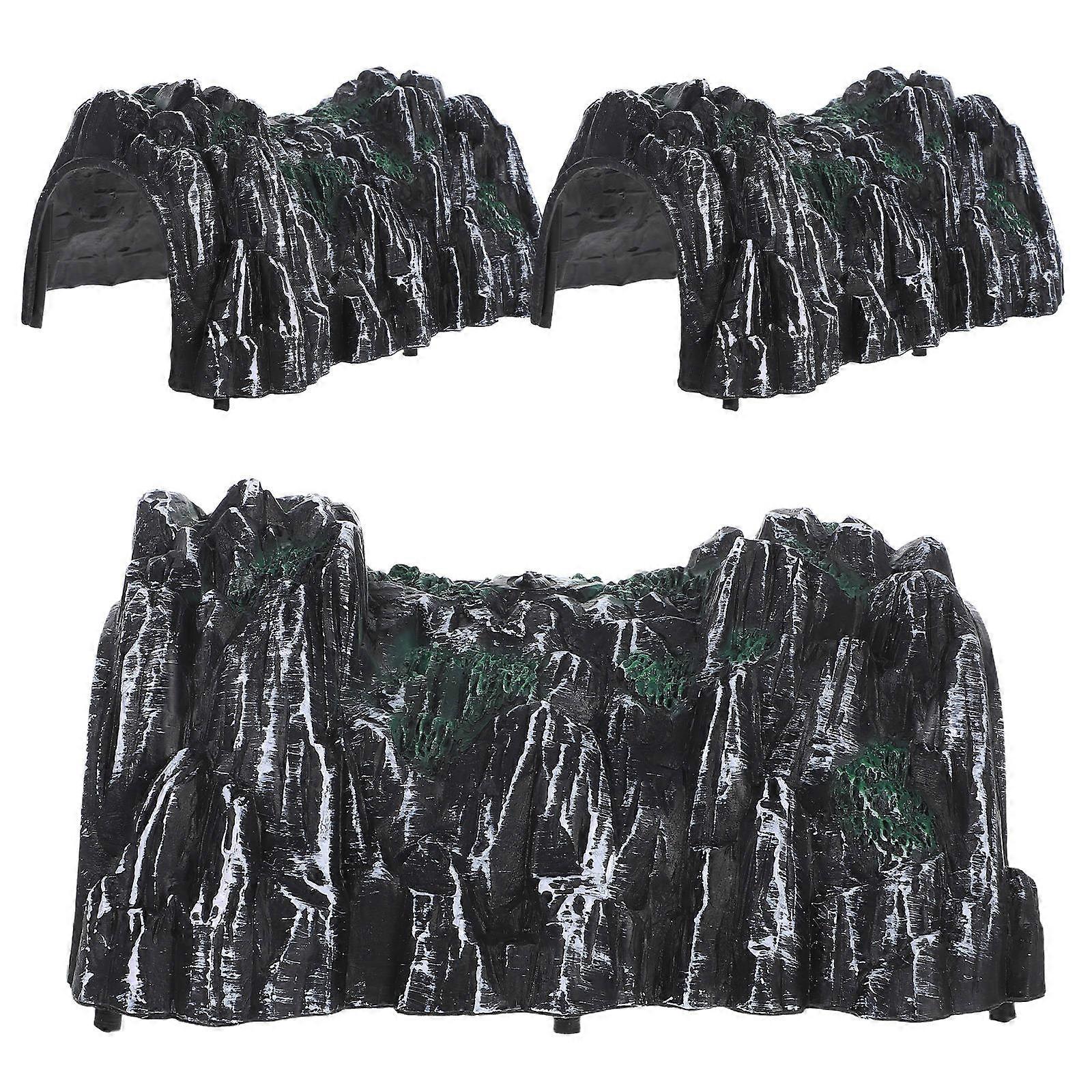 Fire Train Tunnel Accessories Simulation Cave Model for Decoration 3Pcs