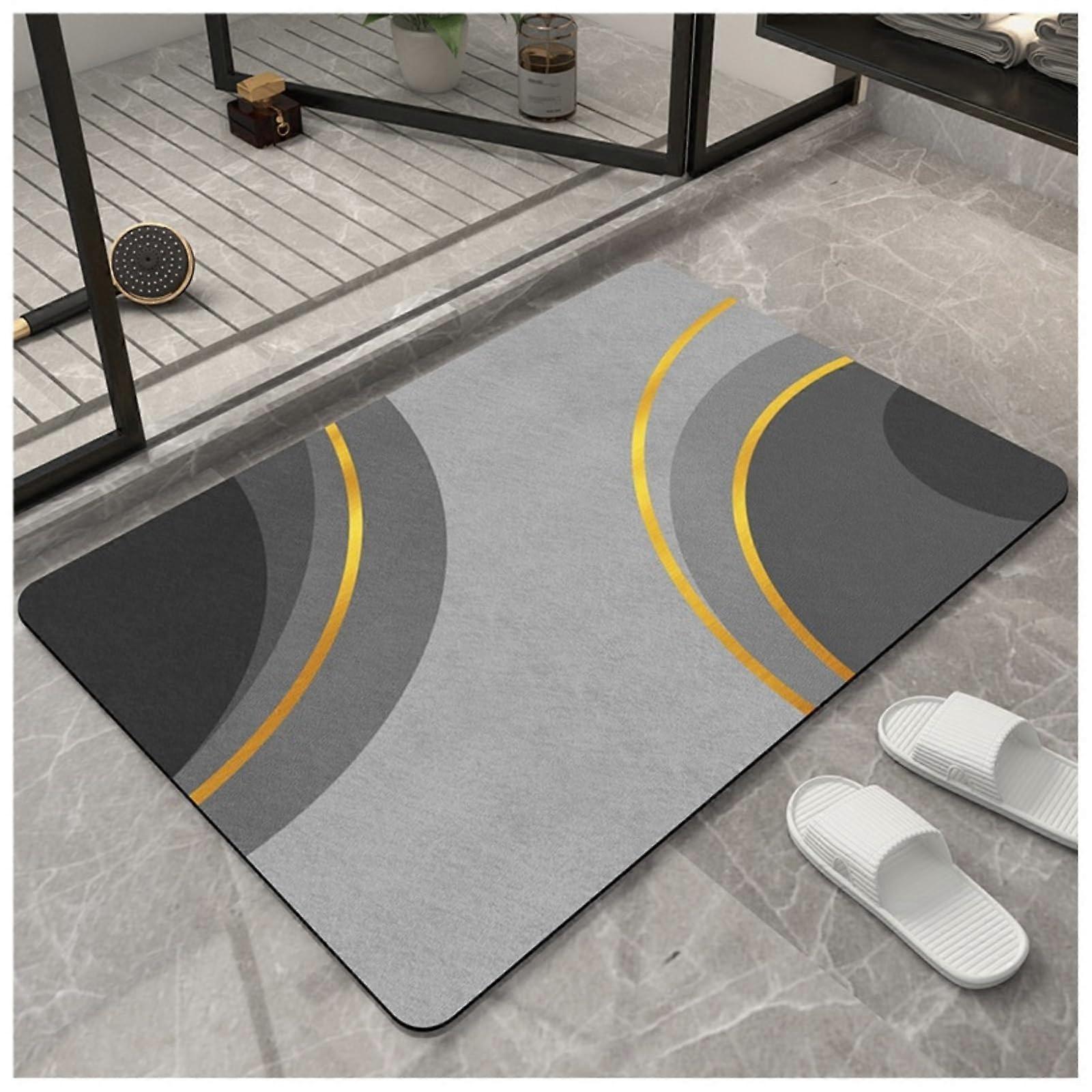 Bathroom rug, Absorbent floor mat, Diatomaceous mud, soft cushion, nonslip, quickdrying (Color: A, Size: 60*90CM)