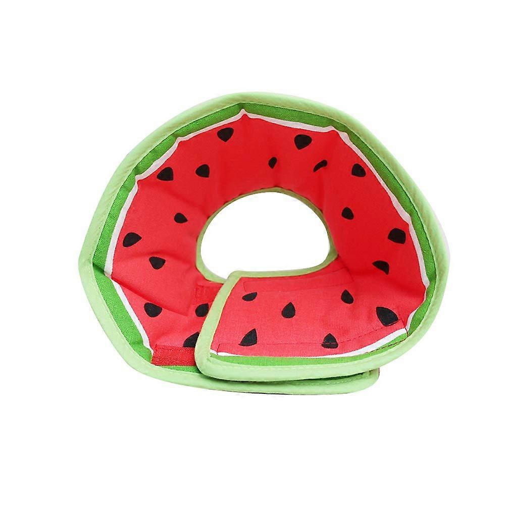 Cute Fruit Pet Collar for Puppies, Anti-Bite Scratch Recovery Neck Ring, Watermelon Design, Small Size for Wound Healing
