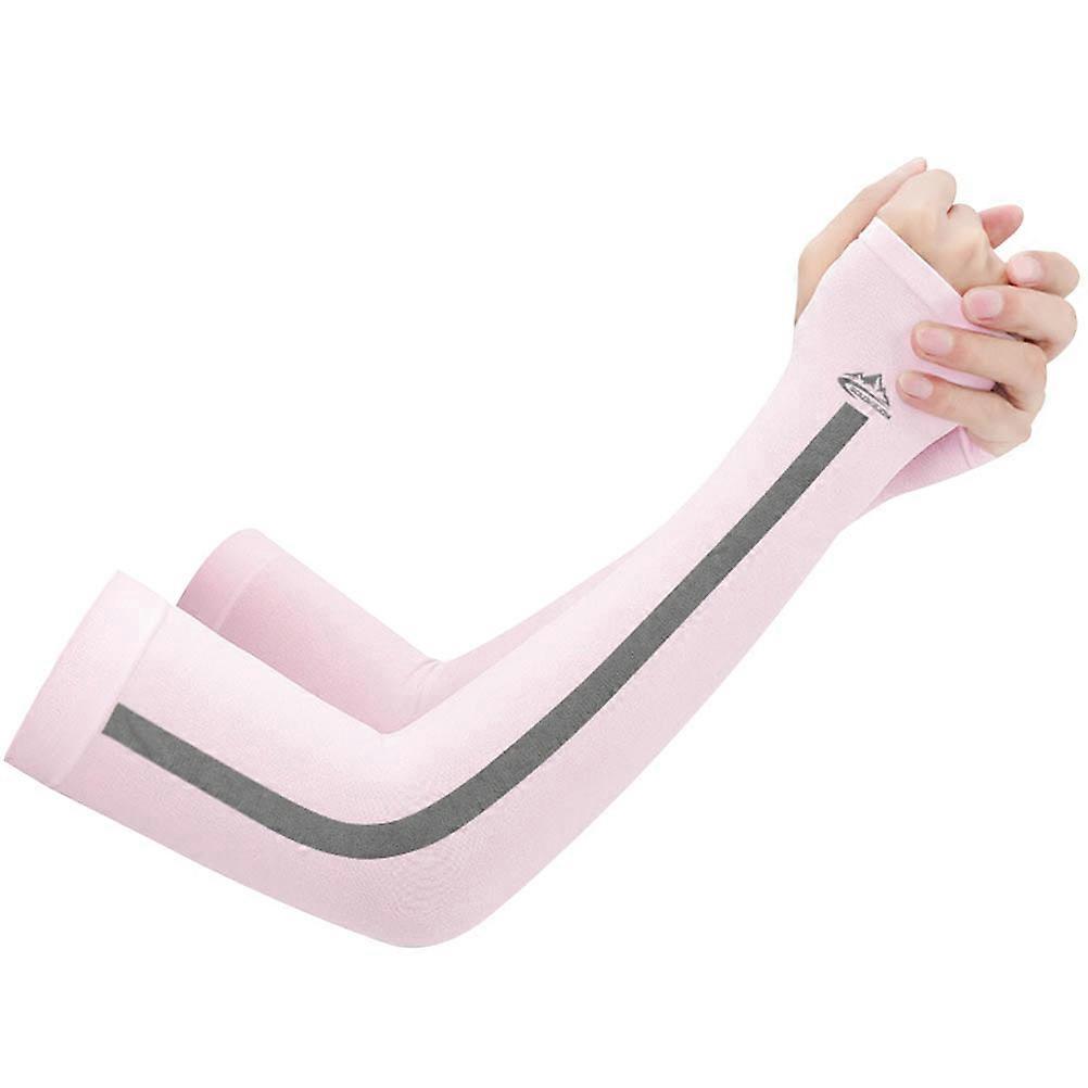 Portable Arm Covers for Sun Protection Made of Nylon Comfortable and Breathable Pink 2 Pairs