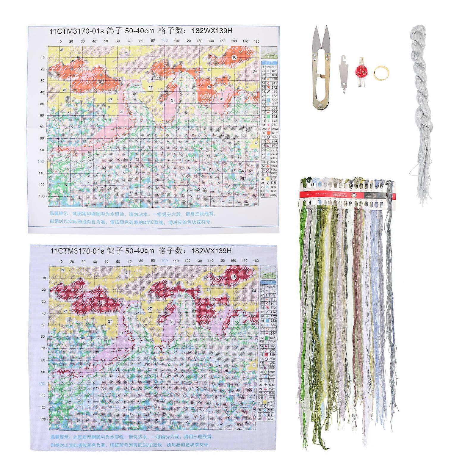 Decorative Cross Stitching Kit for DIY Embroidery Craft Enthusiast with Assorted Color Polyester 1 Set