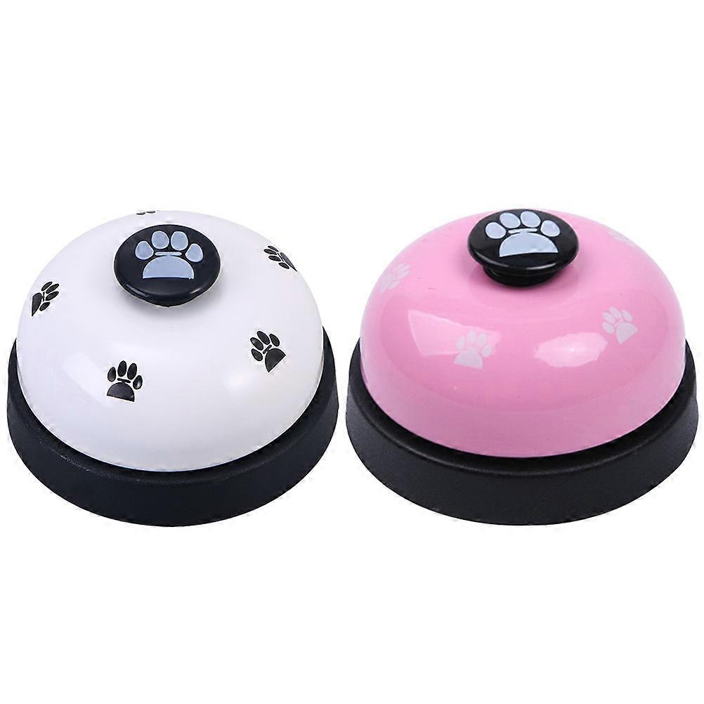 Cute Dog Training Bell 2Pcs Flat Button Suitable For Pet Owners Assorted Color Perfect For Housetraining