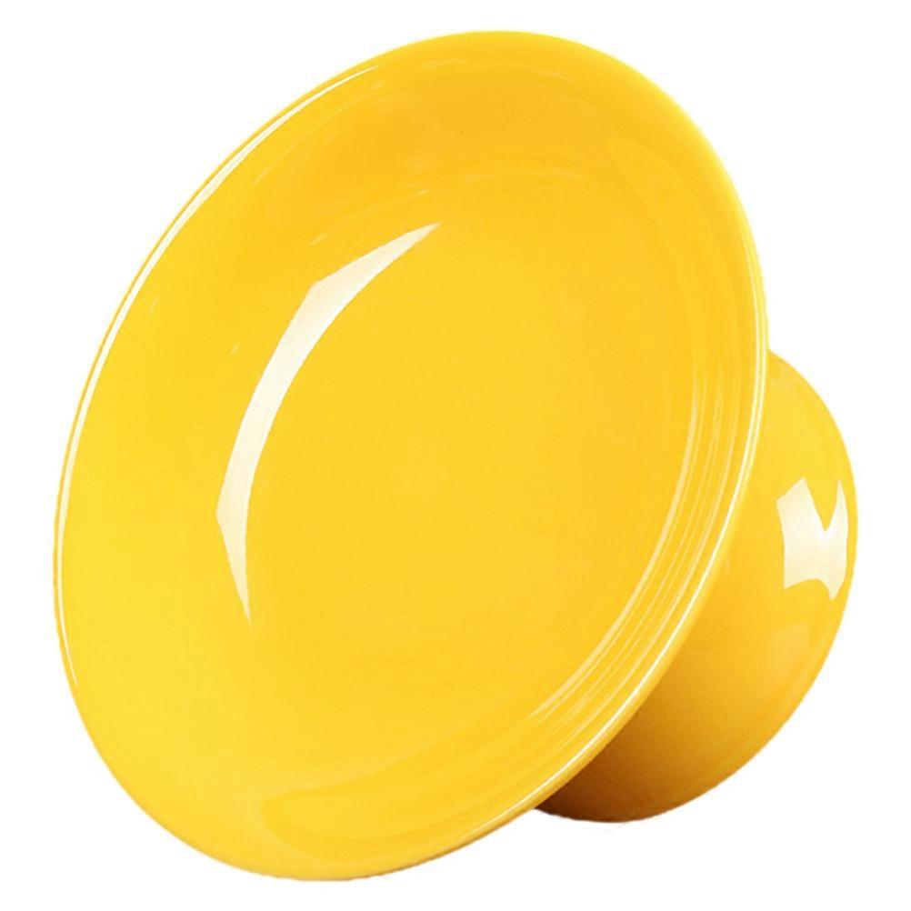 Yellow Ceramic Offering Plate for Home Use with Vintage Appearance and Smooth Finish 10.5 Inches