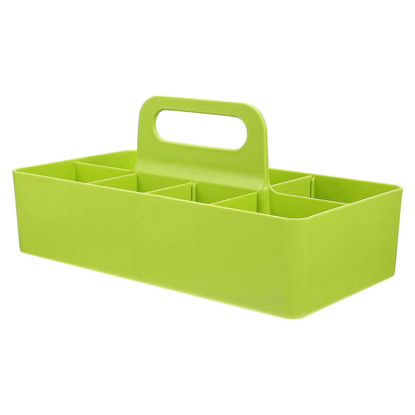 Green Plastic Handheld Storage Box for Home Organization and Multipurpose Use 12.5 x 8 x 4.5 Inches