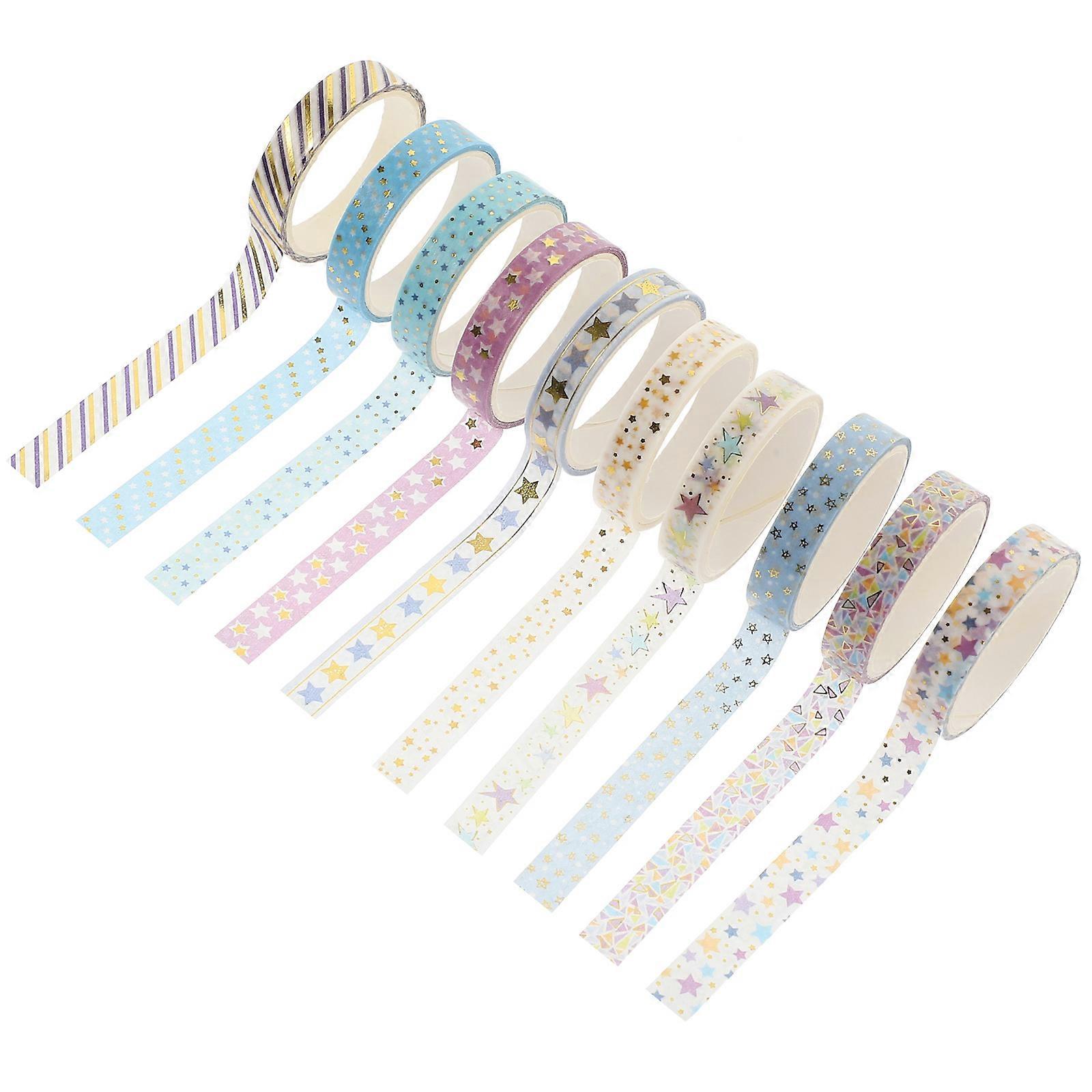 Delicate Surface Tape Washi Tapes 10 Rolls For Craft Enthusiasts Multi-Color Adhesive Tapes Suitable For DIY Projects