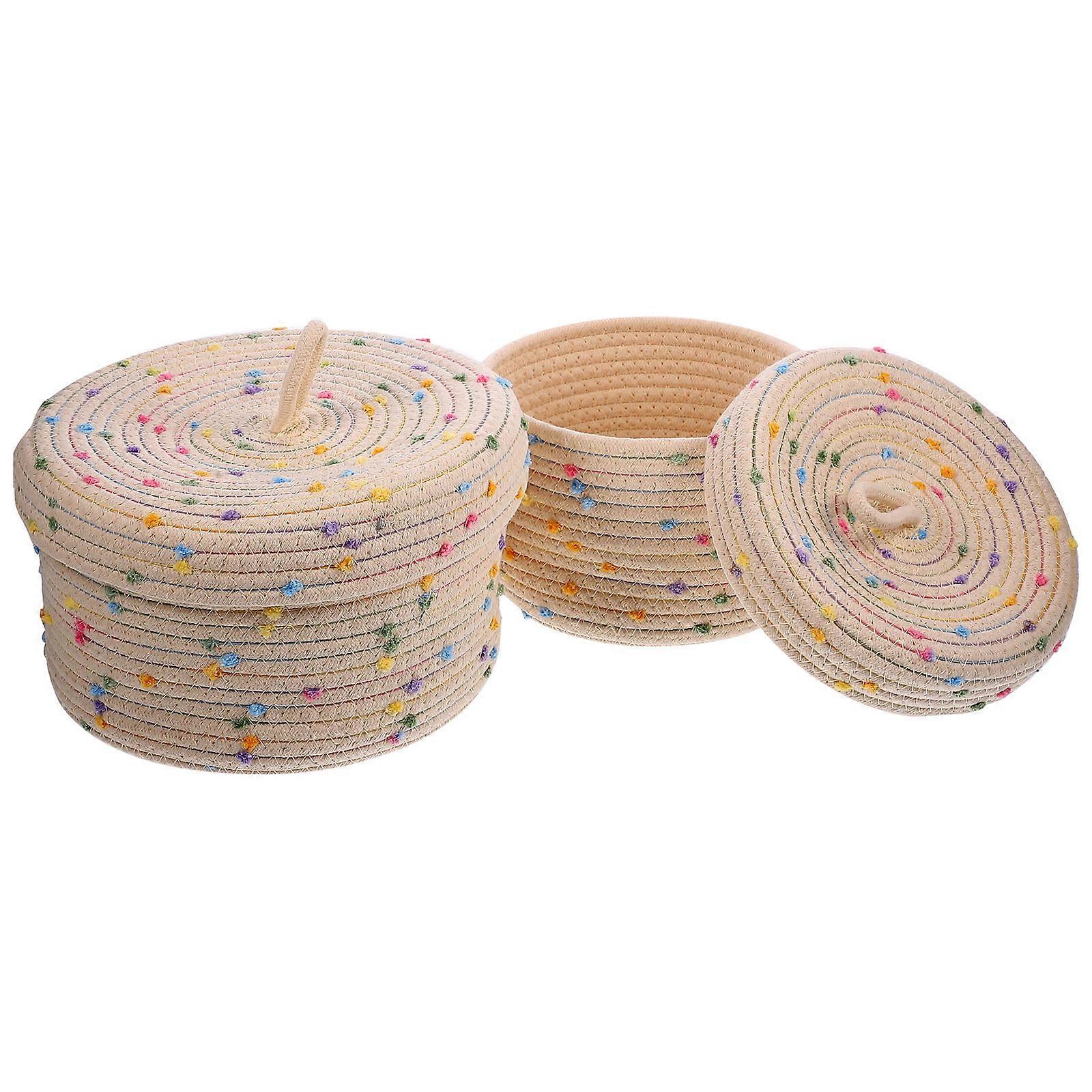 Here's a refined and appealing product description for your **2pcs Woven Storage Basket Cotton Rope Holder For Snacks And Sundries Decorative