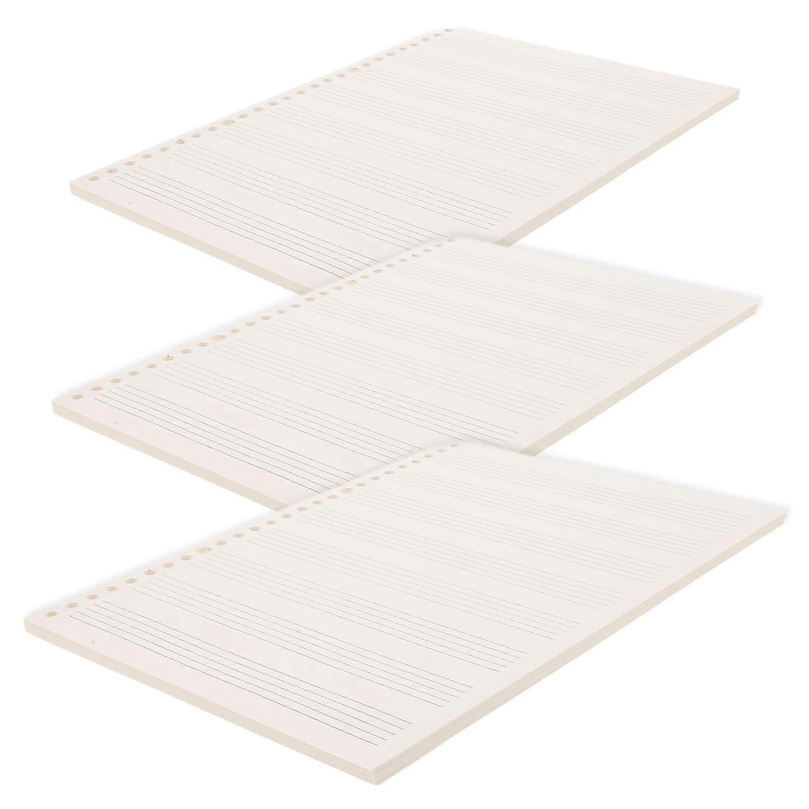 Ivory Paper Manuscript Notebook for Writing with Detachable Loose Leaf Design 3pcs