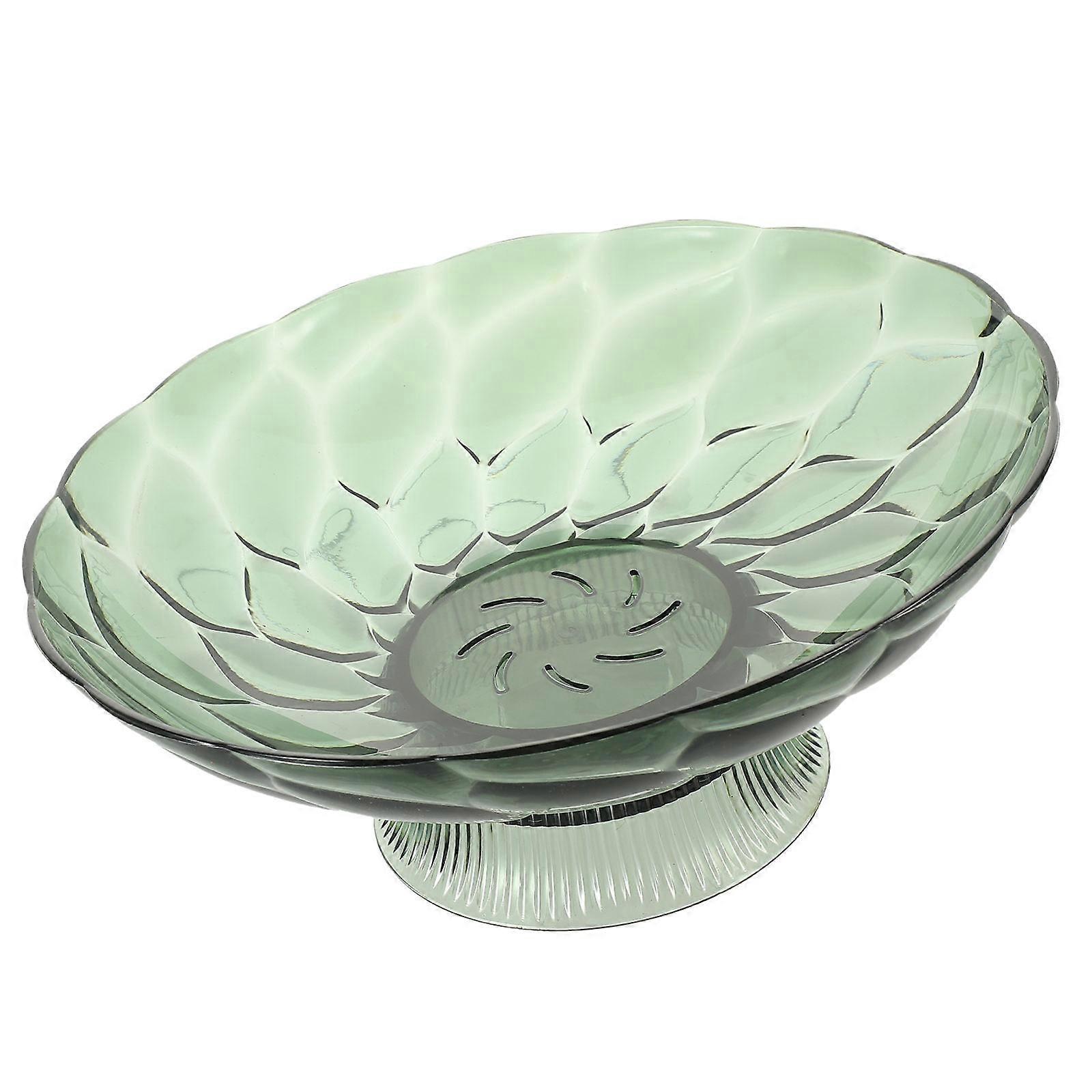 Green PET Fruit Bowl with Drain Board for Storage Use and Party Snack Serving Large Capacity