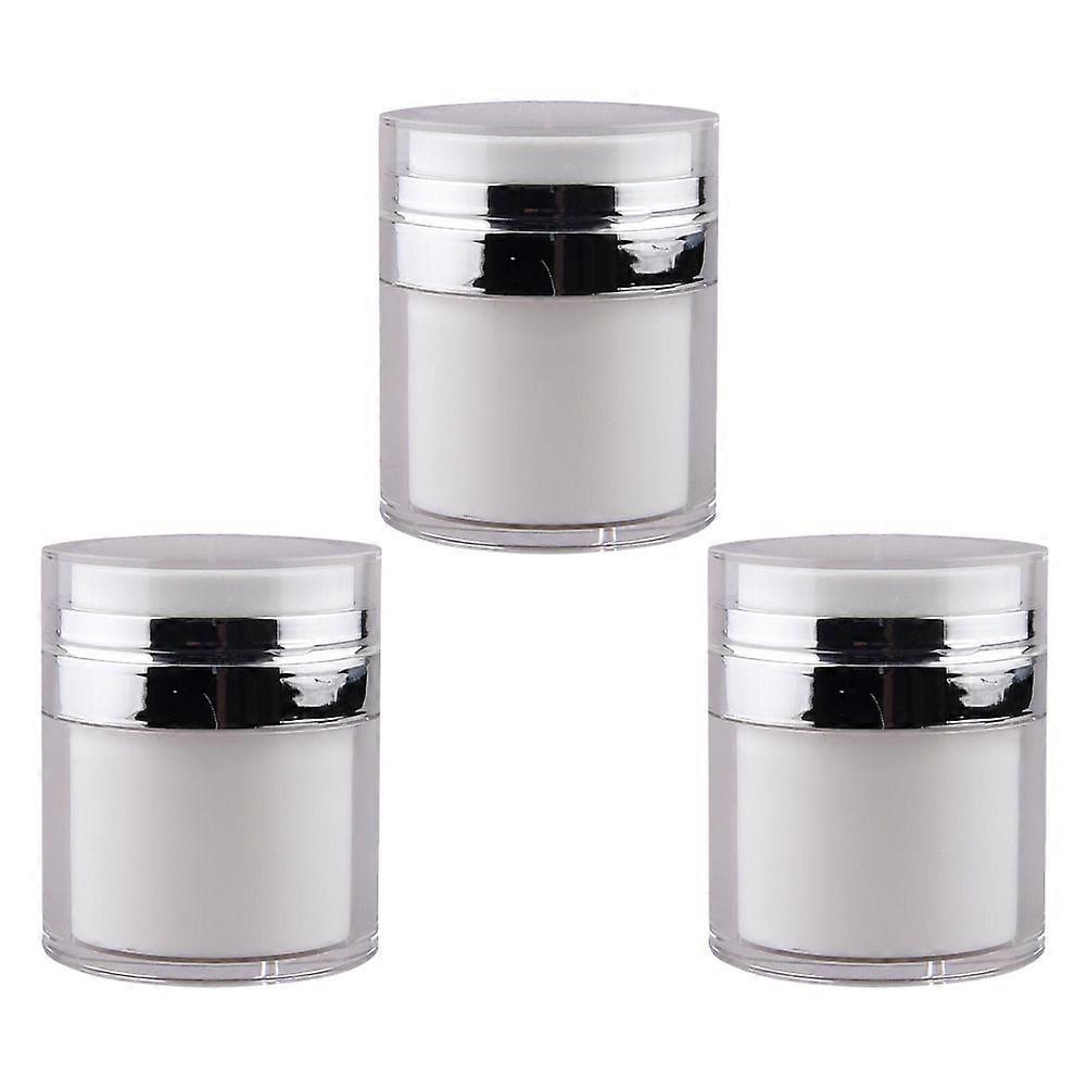 Versatile 3Set Airless Pump Lotion Bottles For Cream Cosmetics Safe Storage 7.1X5.6Cm In Clear PP Material