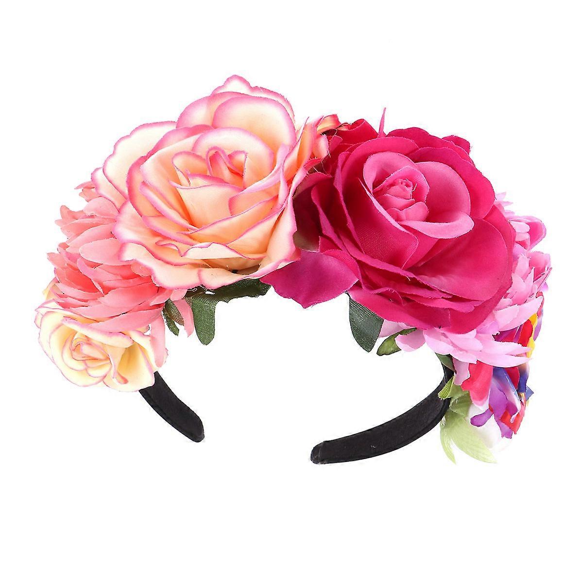 Floral Crown Headband for Women with Design and Bright Colors Multi Cloth Size One Size Fits All