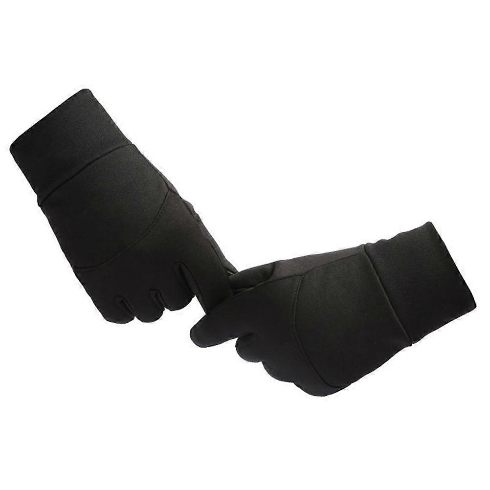 Windproof Touchscreen Gloves for Outdoor Sports in Cold Weather, Black, Polyester Spandex, Size 1 Pair