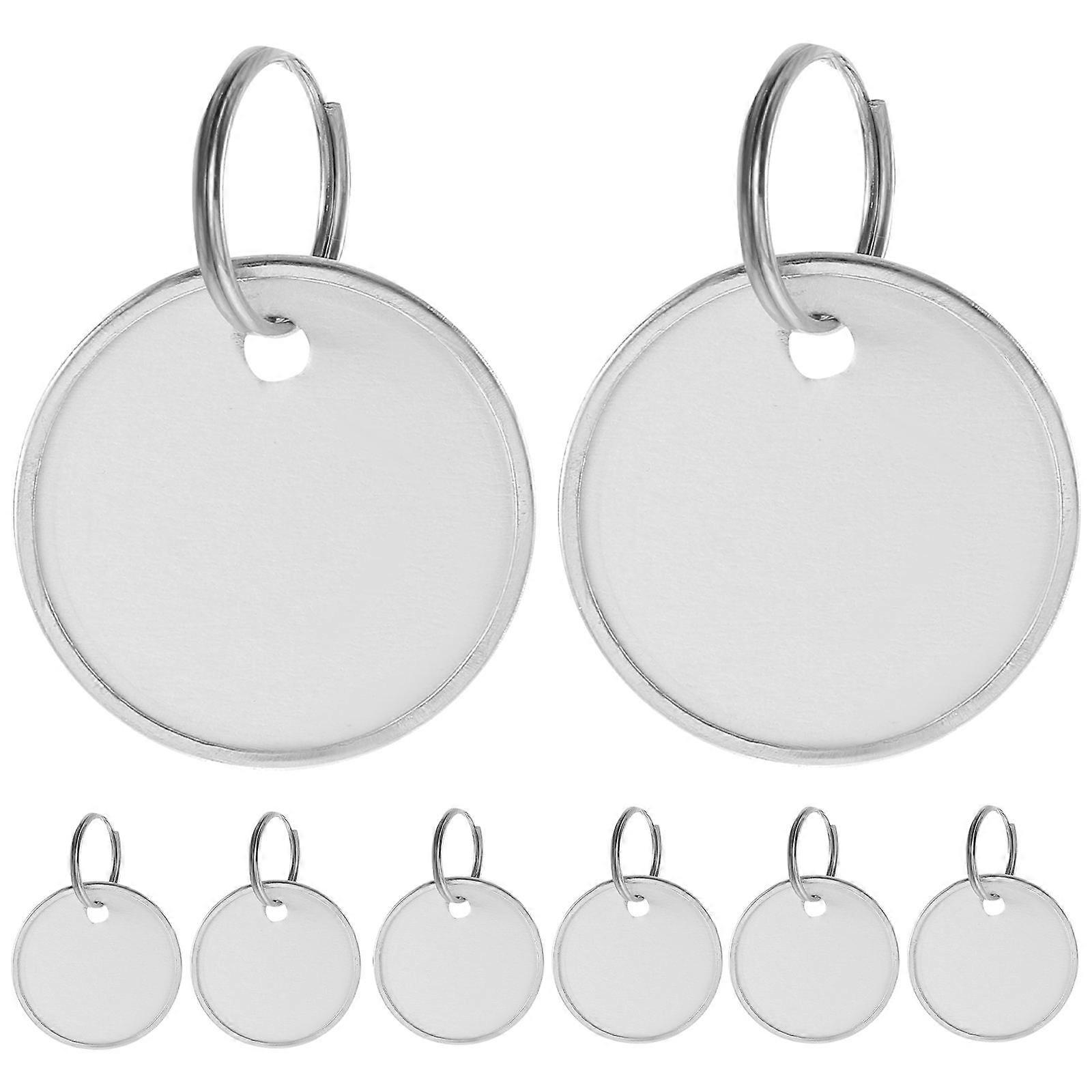 50pcs Key Labels with Rings, Blank Writable Tags for Keys, Luggage, Pet Names, Durable Metal Tags