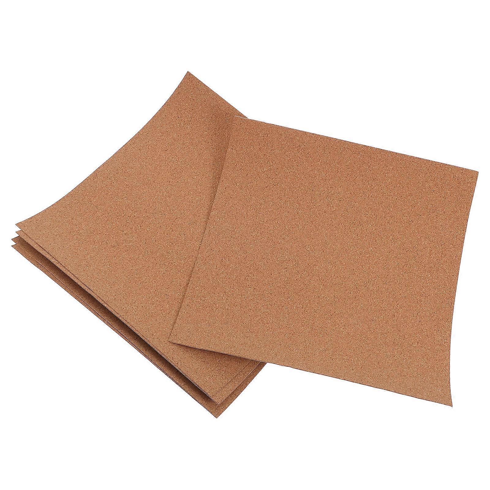 5Pcs Cork Bulletin Board Self Adhesive Tiles For Walls Suitable For Home Decor And Office Use Brown Color Enhancing Space