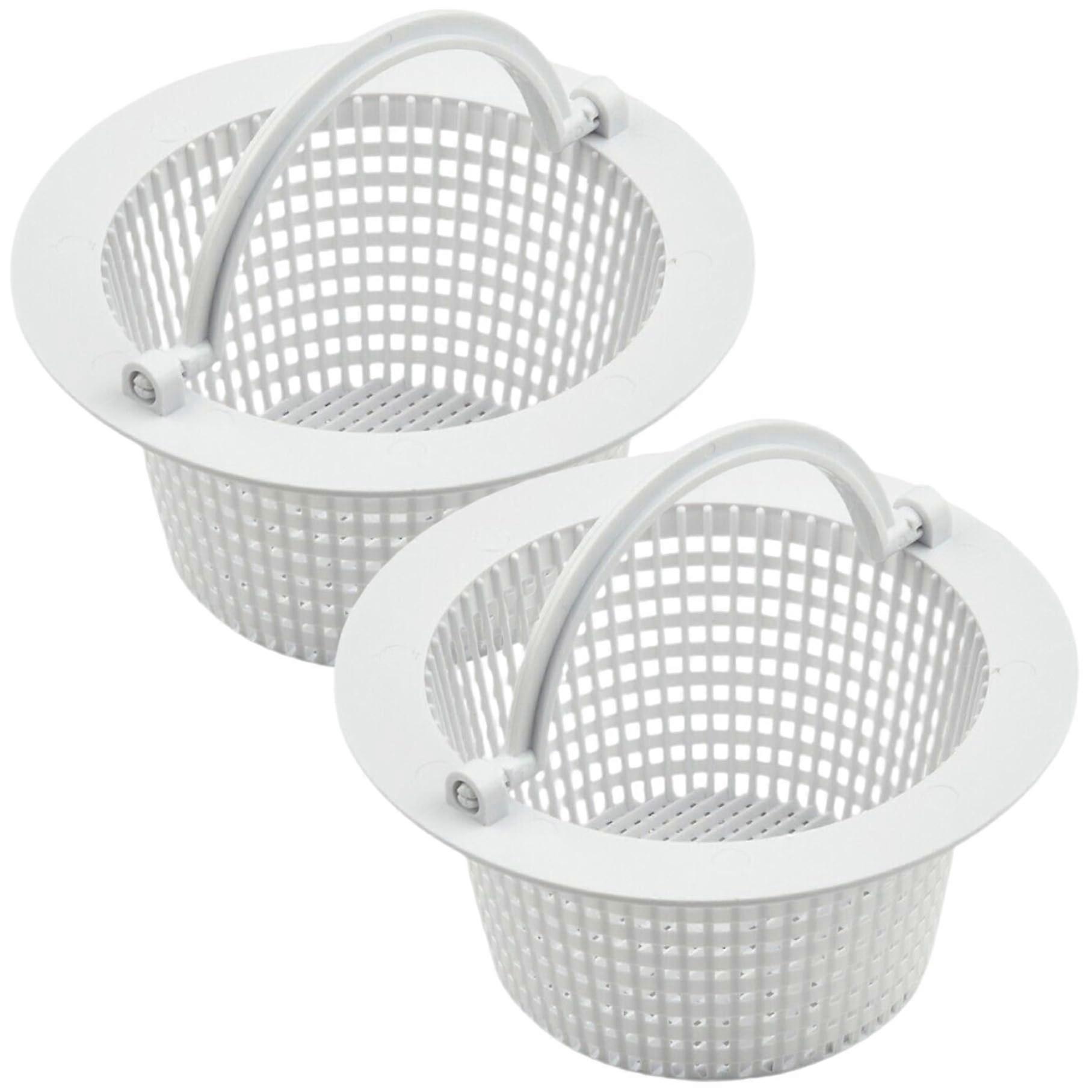 2pcs Pool Skimmer Baskets, Mesh Skimmer Baskets for Inground Pools with Removable Handle for Leaf and Debris Cleanup