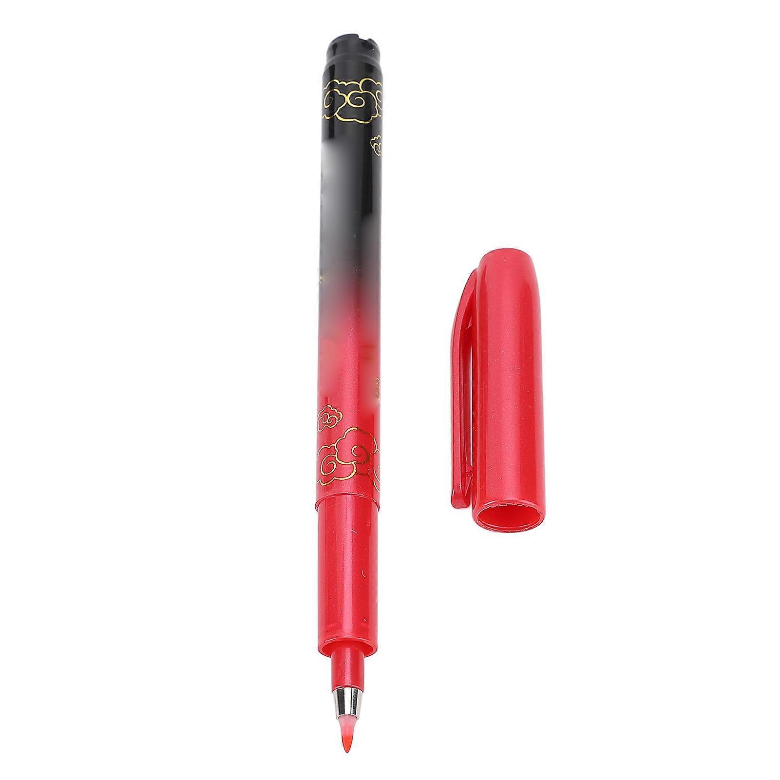 Hand Lettering Fade Resist Ink Soft Tip Fine Line Portable Calligraphy Brush Pen for Beginner Red