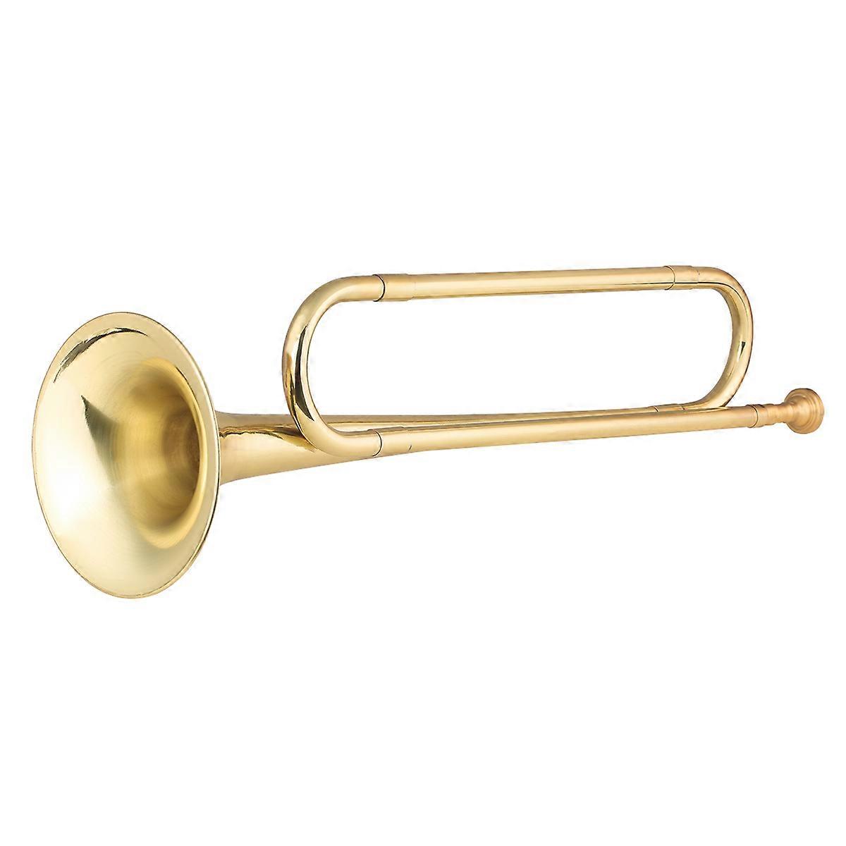 פליז C Bugle Call חצוצרה מצופה זהב קרן פרשים עם כלי נגינה שופר לתזמורת צבאית להקת בית ספר למתחילים