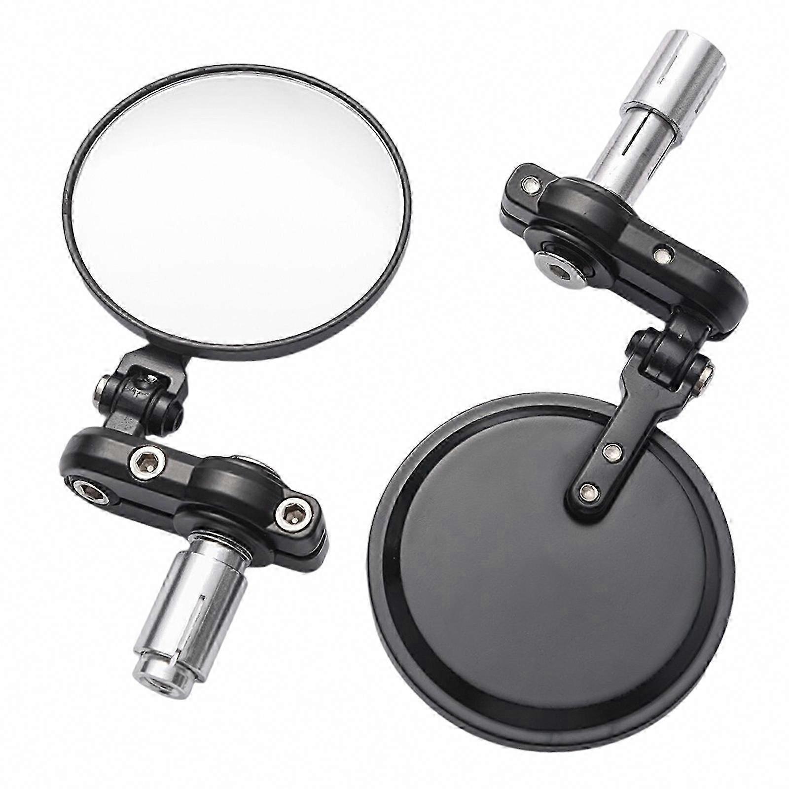 Foldable Aluminum Round Motorcycle Handlebar Mirror Adjustable Side Mirror Easy Installation for Bikes