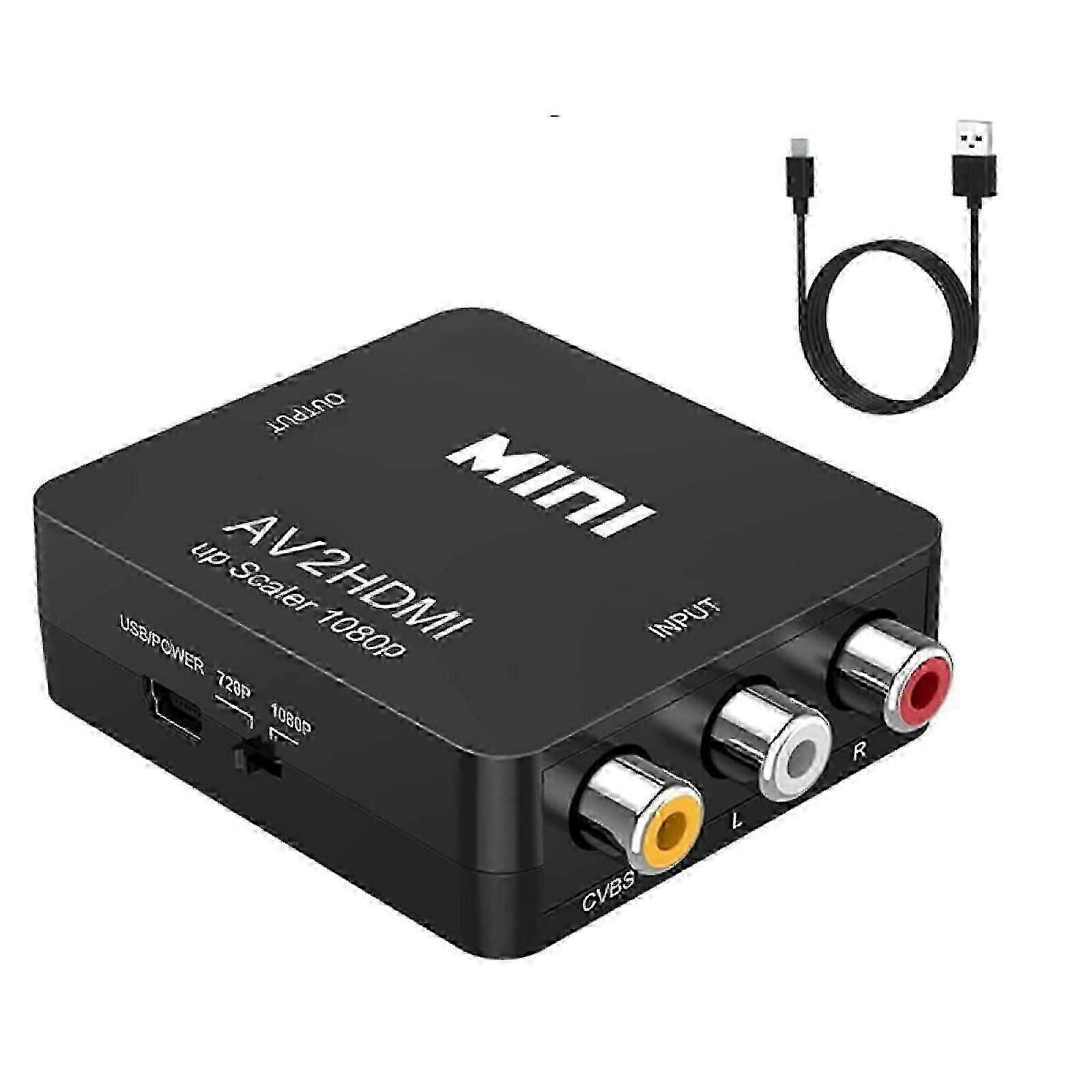 AV to HDMI Converter, 1080P Mini RCA Composite CVBS Video Audio Converter Adapter Supporti