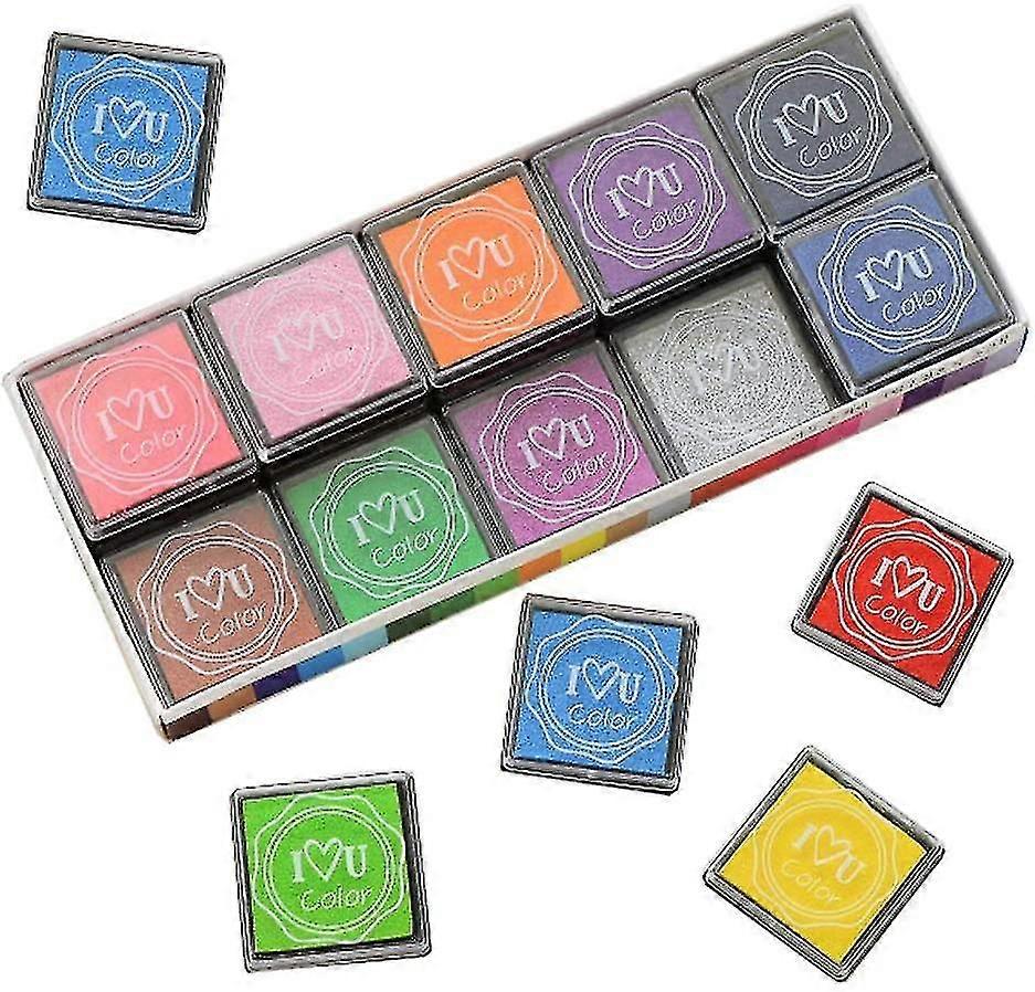 2024 Ink Pad, Ink Pad Set, Non-toxic Finger Color Ink Pad Used compatible with Craft Ink Pads, Diy, Stamp Card, Paper
