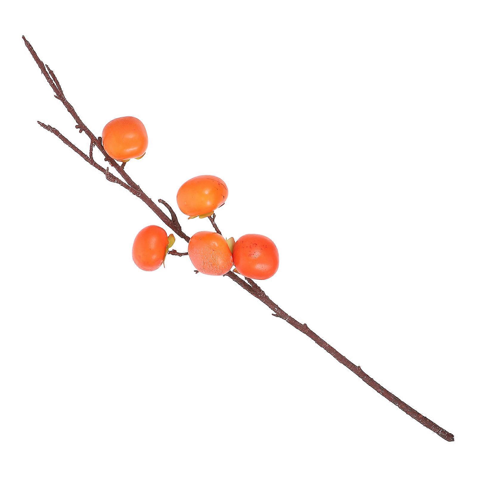 Orange Persimmon Branch with Iron Wire for Vase Decor and Flower Arrangement 1 Pc