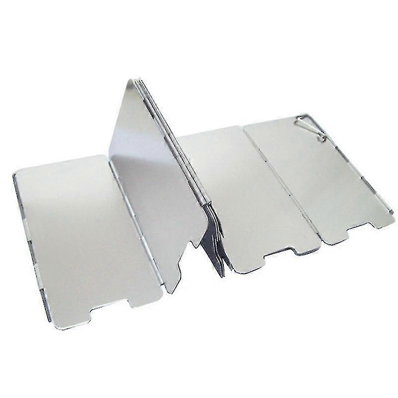 2-Pack Foldable Wind Shields - Outdoor Stove Protectors (Silver)