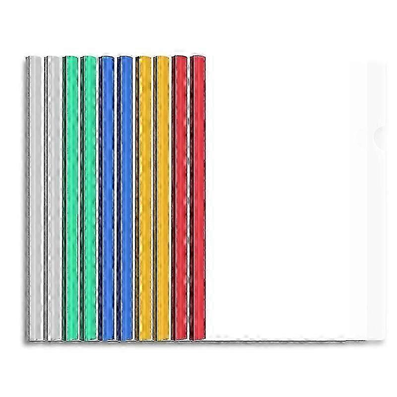10pcs A4 Clear Clip Bar Files Report Project Presentation Slide Binder Folders(mixed color)