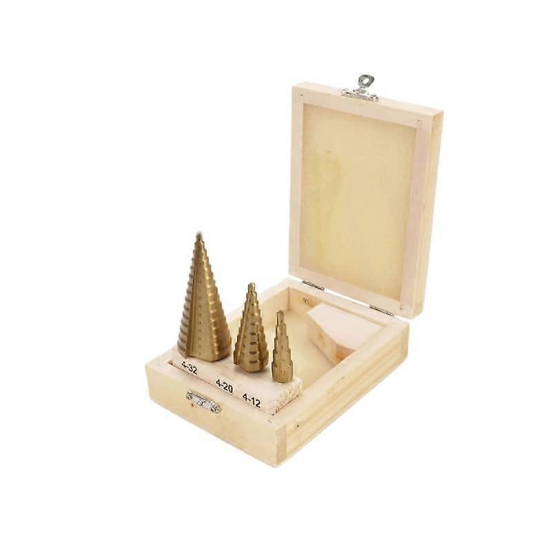 FAHRER HSS-TIN Drill Bit Set Kit 3-Piece 4-12mm, 4-20mm, 4-39mm