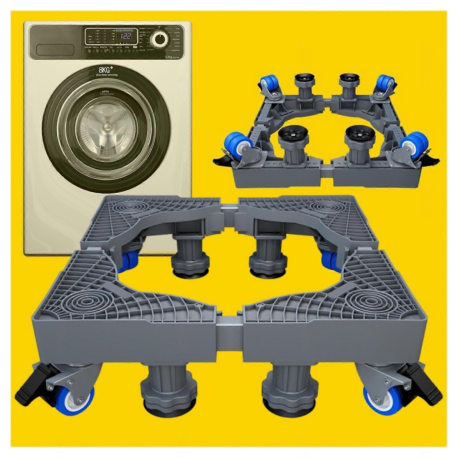 Washing Machine and Dryer Base with Liftable Booster Seat, Non-Slip 8-Leg Stand with 4 Wheels, Adjustable Height
