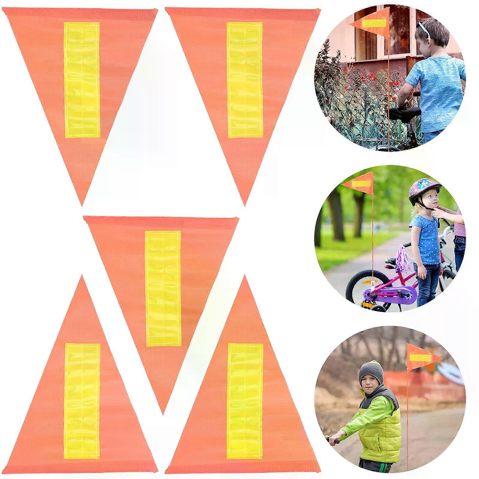 Premium Durable Reflective Safety Flag Sturdy Waterproof Bike Warning Flag Portable Triangle Banner Longlasting Bicycle Signal