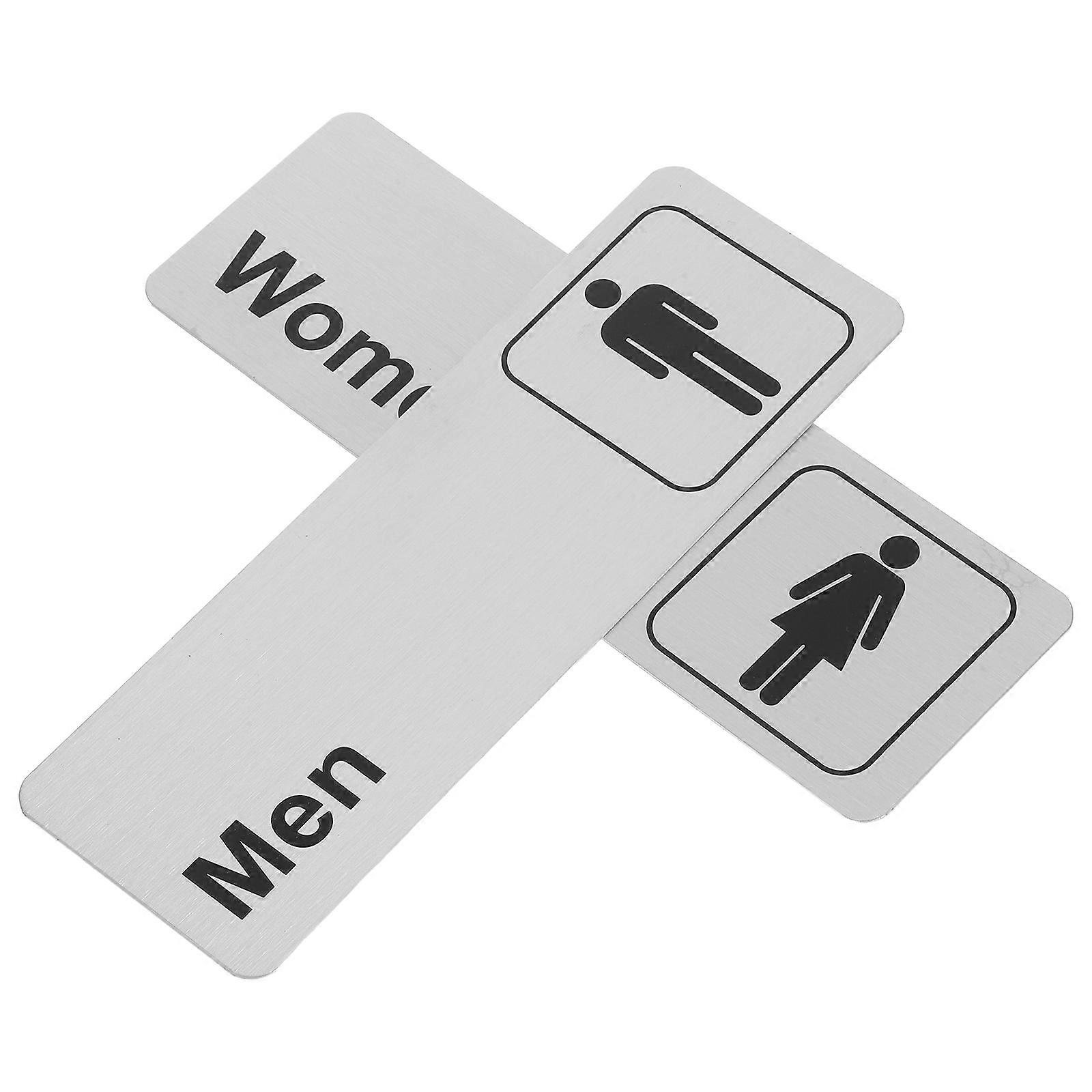 Aluminum Bathroom Signs for Men and Women Modern Restroom Door Signage with Self Adhesive Backing Sleek, Sturdy Design for Offices, Restaurants,