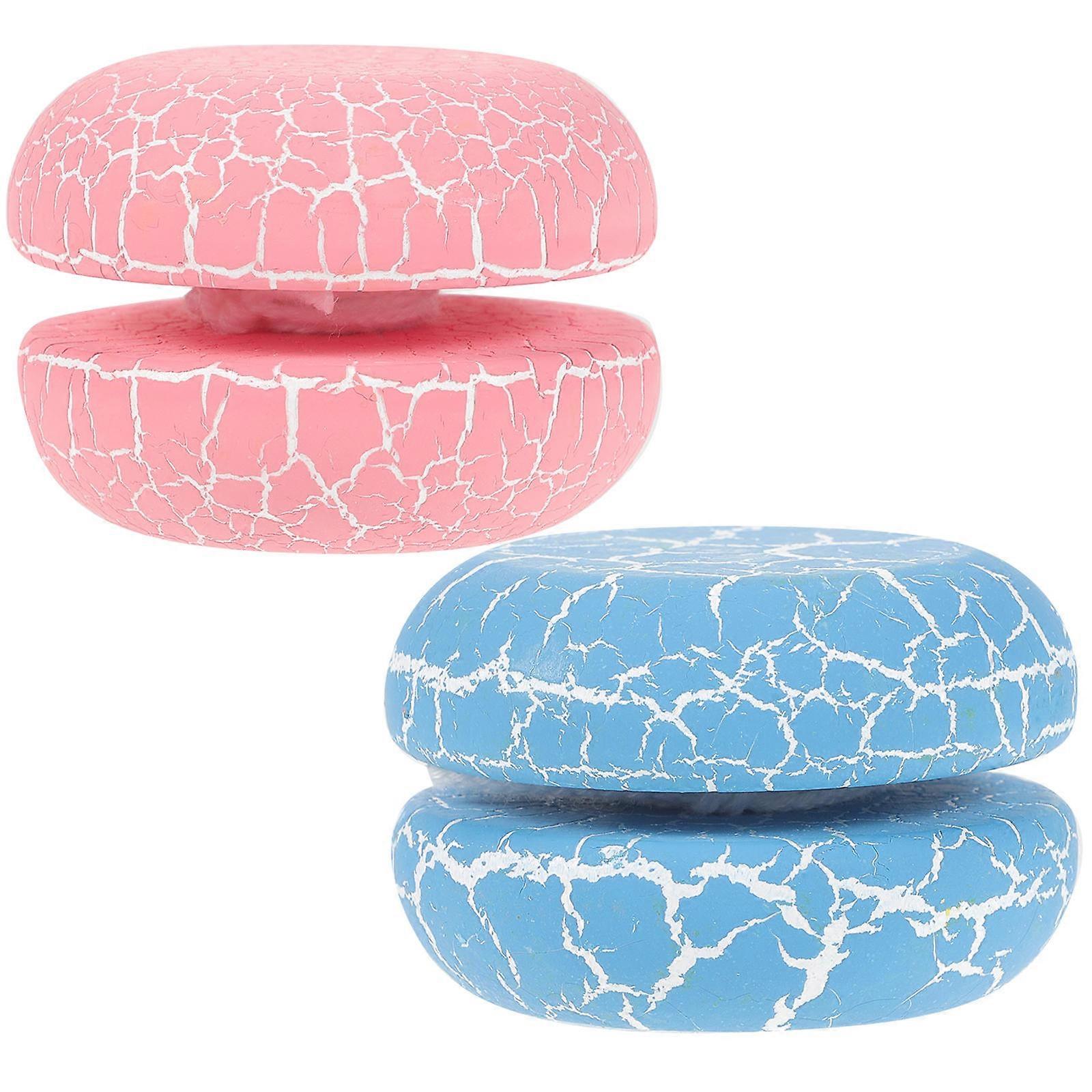 Durable Wooden Yo-Yo Toys for Kids with Assorted Colors 2pcs Portable Size