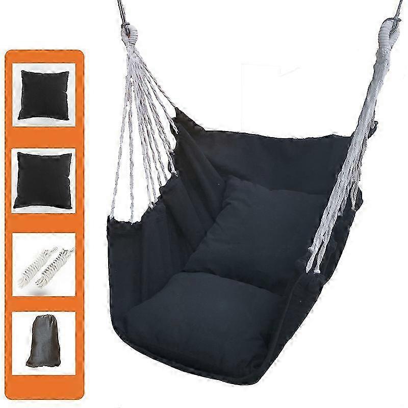 Hanging Rope Hammock Chair Porch Swing Seat, Large Hammock Net Chai...