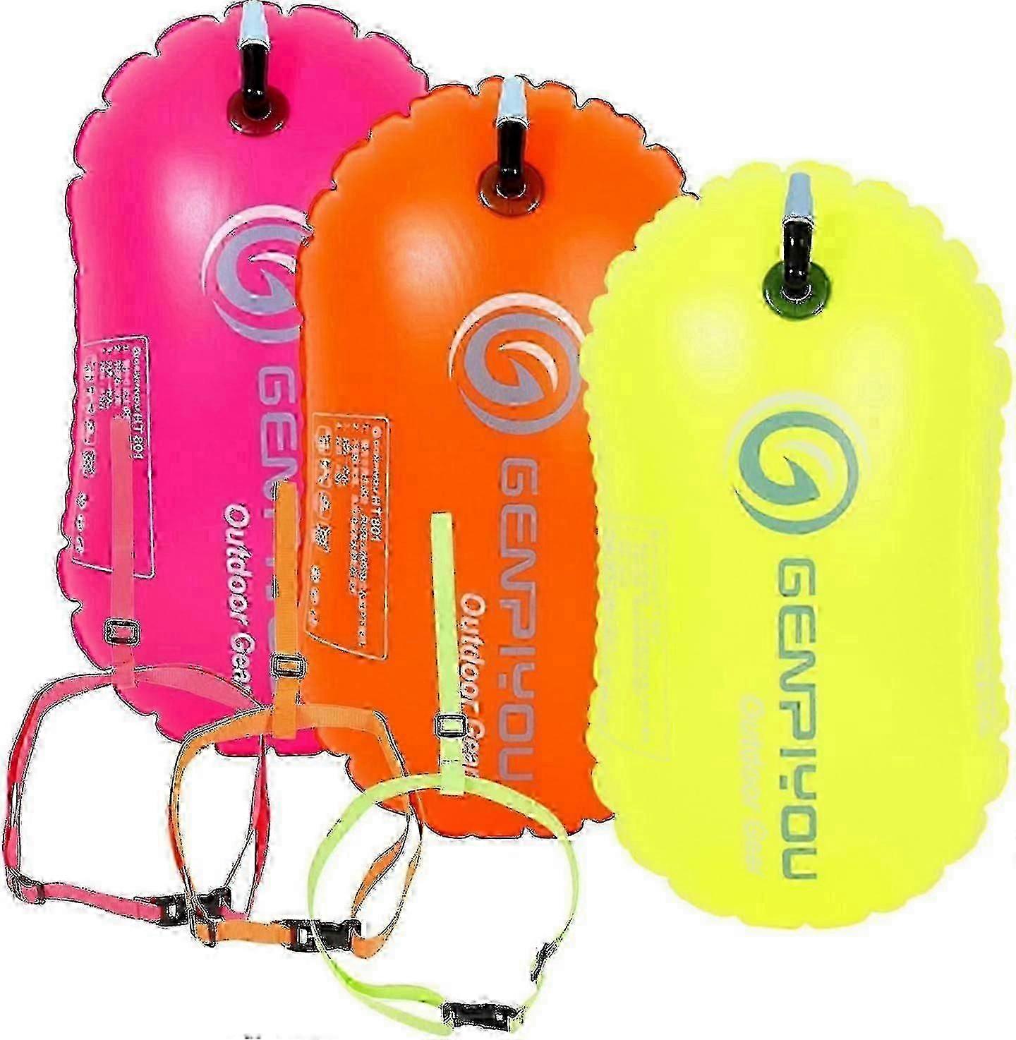 Swim Buoy Waterproof Inflatable Dry Bag, Safety Float Highly Visible Buoy, Light And Visible Swim Bubble Safe Swim Training And Open Water Swimming, P