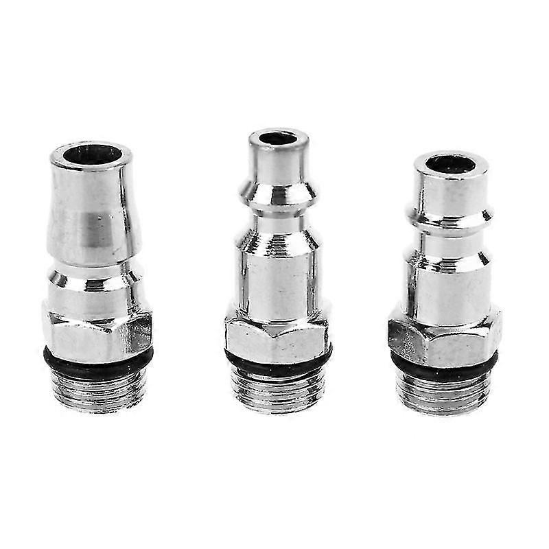 3 Pcs Quick Coupler Air Hose Connector Fittings 1/4" NPT for Industrial Use - US JP EU Compatible