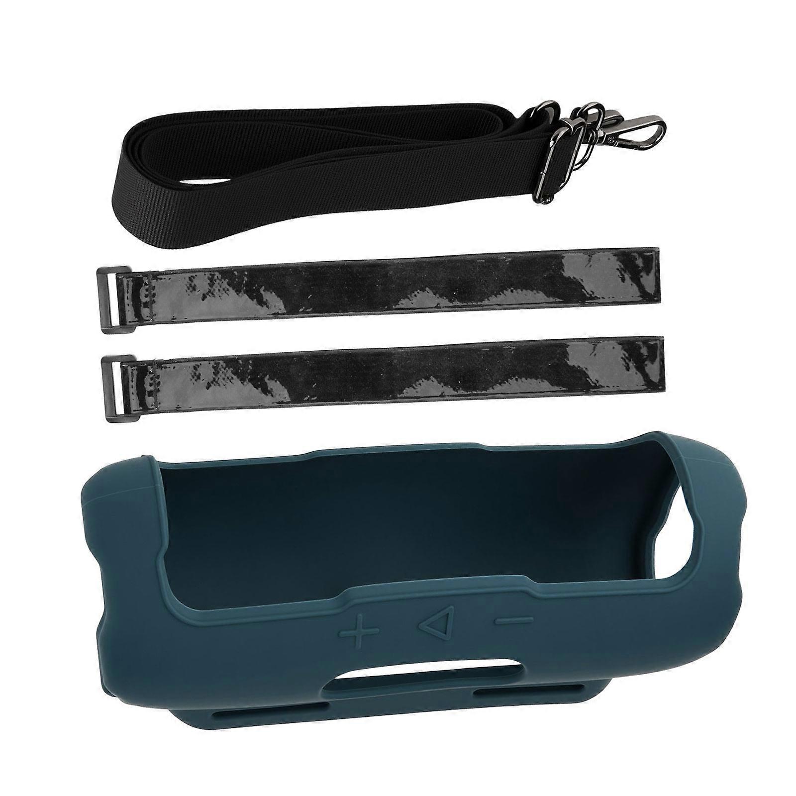Silicone Case with Shoulder Straps for Flip 7 Portable Speakers Ensures Safetys of Speakers  Blue