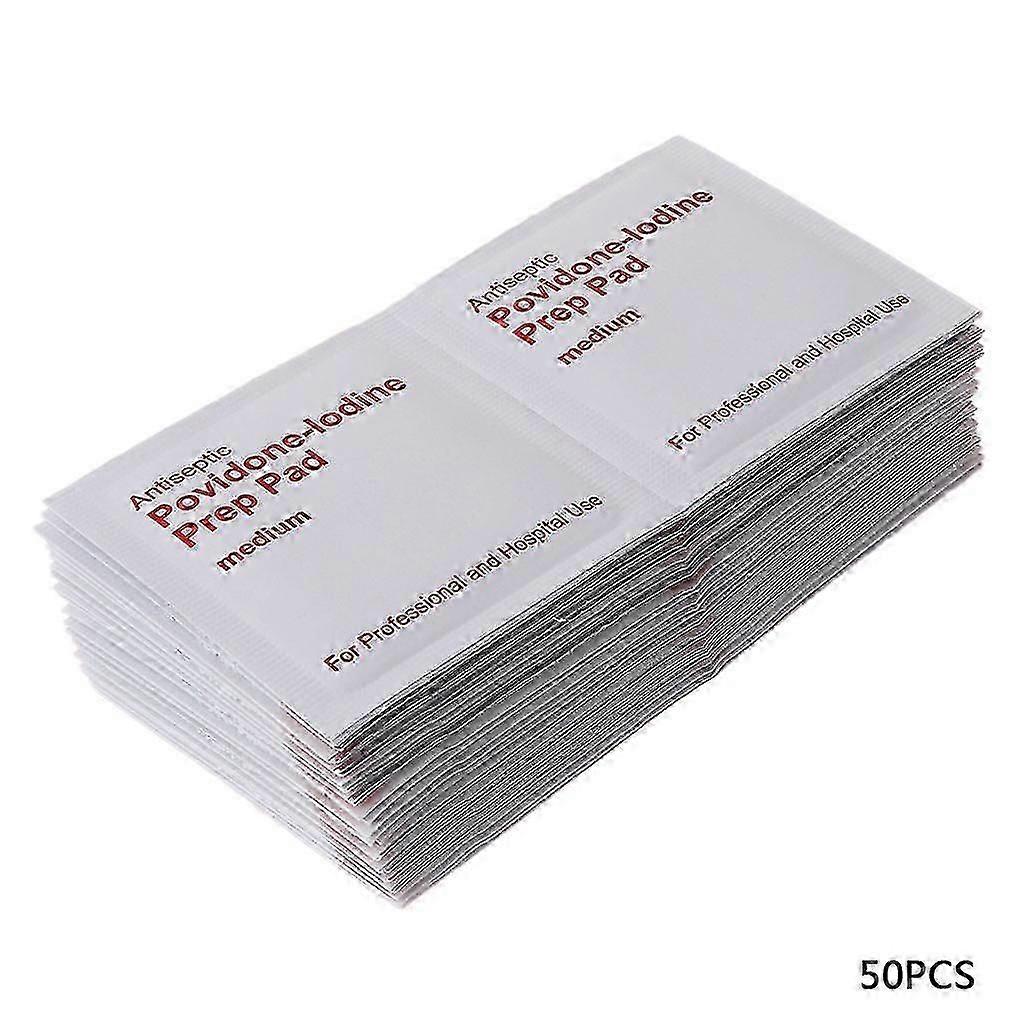 50pcs 5x5cm Wound Dressings Iodine Wipes Antimicrobial Infection Preventing New