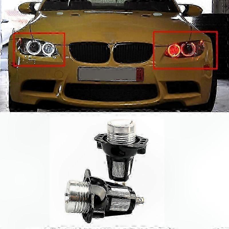 White/Red/Blue/Yellow LED Angel Eyes Marker Bulbs, 2PCS 10W Error-Free Lights for Vehicles