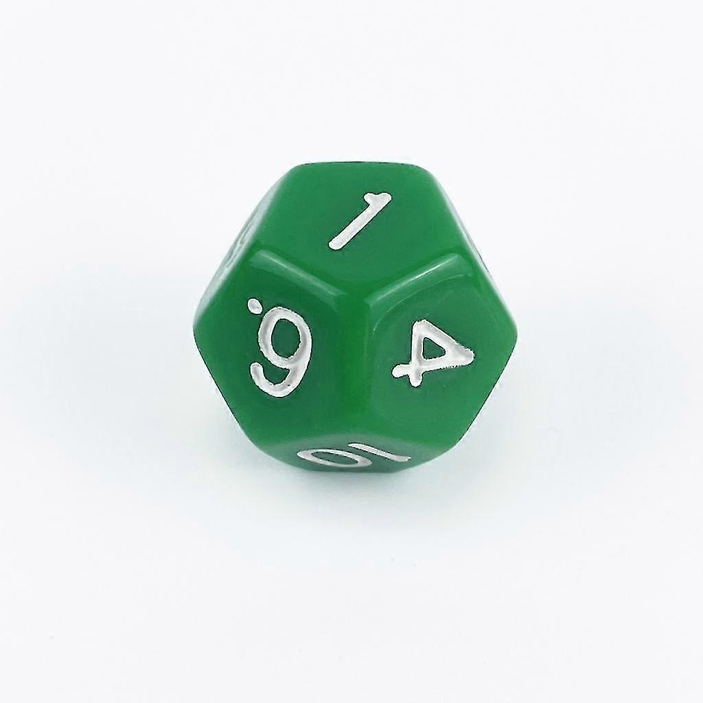 5pcs/set D12 Digital Dice 12-sided Acrylic Dice For Board Game Accessories Educational Game Dice Setgreen