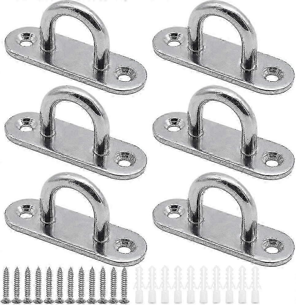 6 Pieces Stainless Steel Cover Plate 6mm Mast Plate Fixing Hooks Fo...