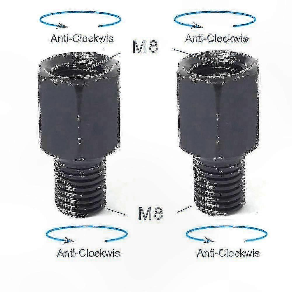 Universal Motorcycle Mirror Adapters - Black Rearview Mirrors with Right & Left Thread for Bikes