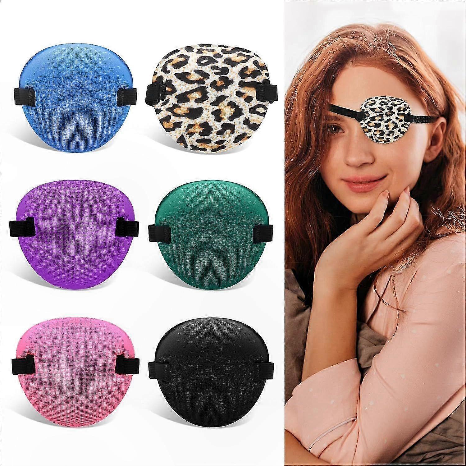 Adjustable Eye Patch Set for Adults & Kids, 6-Pack Left/Right Eyepatches for Eye Care and Recovery Use